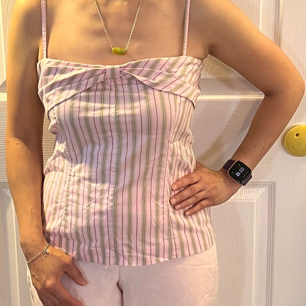 Pink Stripe Spaghetti Strap Top